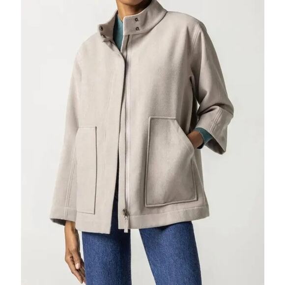 Lilla P Jackets & Blazers - Lilla P Zip Front Patch Pocket Jacket Stucco - Beige Size Large